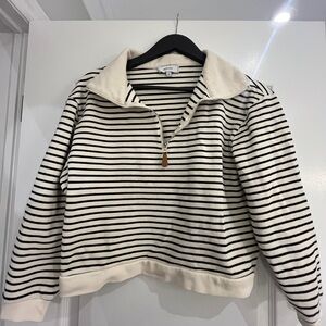 Rihoa Striped Cotton Quarter-Zip Pullover